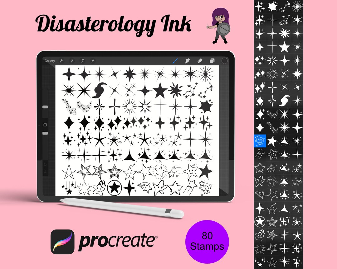 Sparkling Stars Set 11 Procreate Brush Stamps, 80 Star Stamps - Etsy