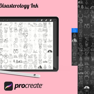 Zestaw stempli pędzlowych Procreate Christmas Winter Elements 21 konturów, 108 znaczków świątecznych