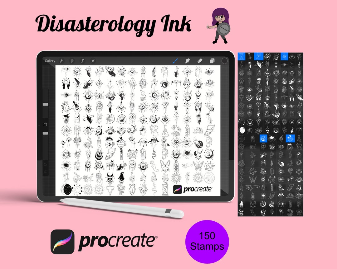 Tattoos Set 1-5 Procreate Brush Stamps, 150 Flash Tattoos - Etsy