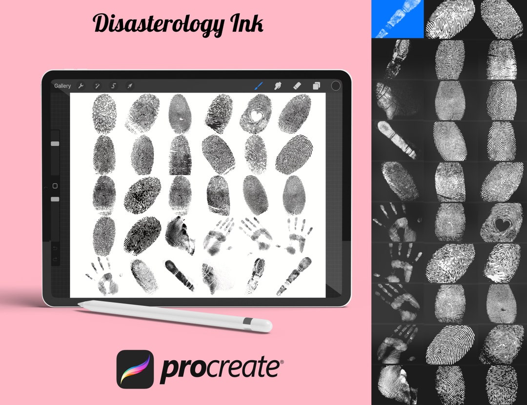 Fingerprints Set 1 Procreate Brush Stamps 30 Hand Finger Etsy