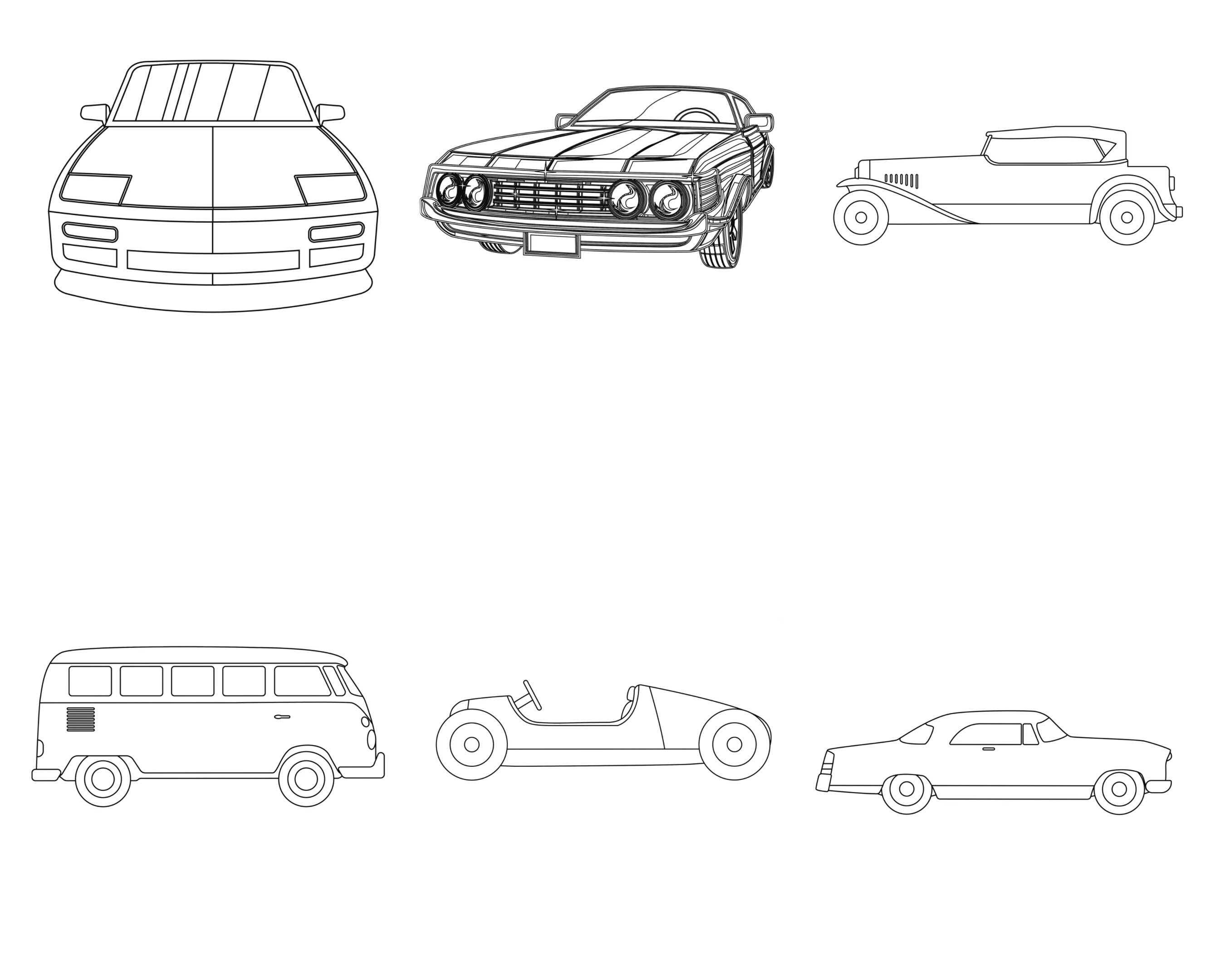 Cars Outlines Set 1 Procreate Brush Stamps, 30 Car Stamps - Etsy
