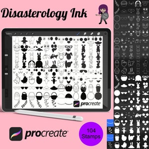 Easter Icons Outlines & Silhouettes Set 1 Procreate Brush Stamps, 104 Easter Icons