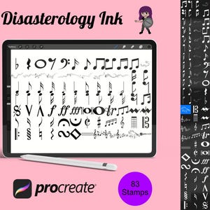 Music Clef Notes Set 1 Procreate Brush Stamps, 83 Clefs