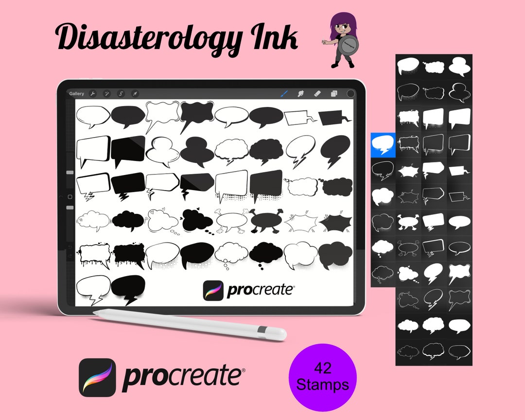 Comic Speech Bubbles Set 2 Procreate Brush Stamps, 42 Icons - Etsy