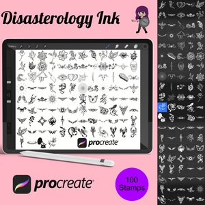Tattoos Set 6 Procreate Brush Stamps, 100 Flash Tattoos