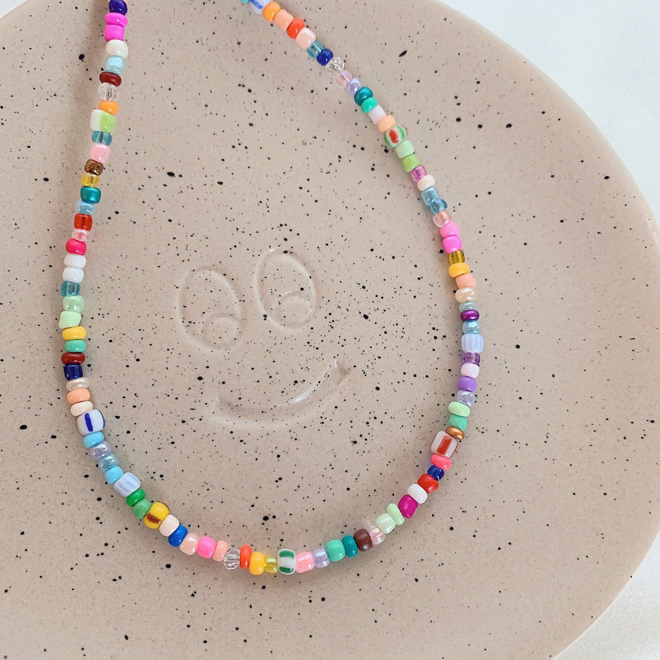 Colourful beaded necklace deals