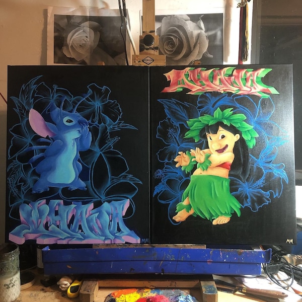 Lilo Stitch Painting Canvas - Etsy