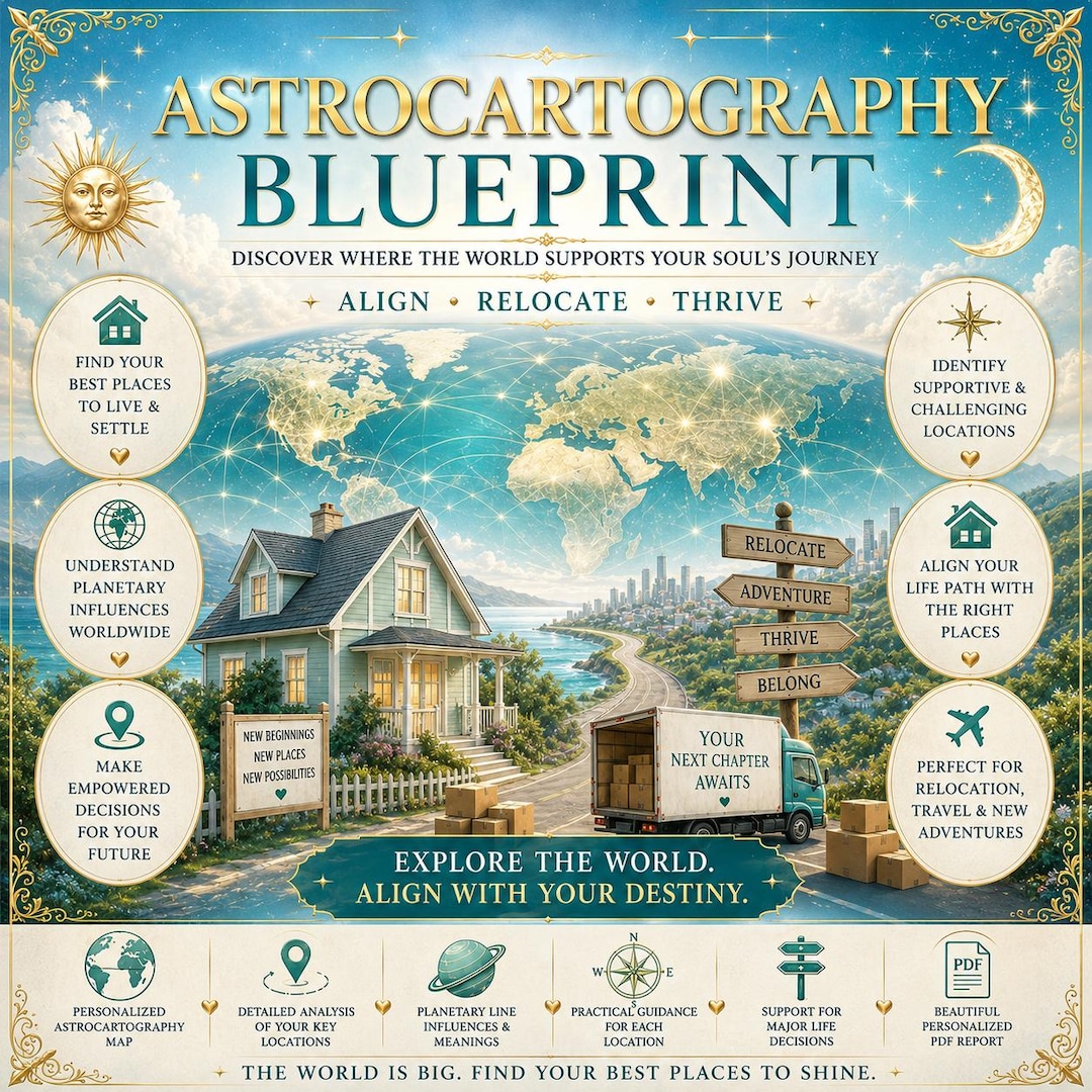 Personalized Astrocartography Map | Relocation Astrology Reading (PDF ...