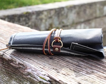 Gewachste Leinwand Werkzeugrolle | Rollkoffer | Wickeltasche | Künstlertasche | Allzweckrolle