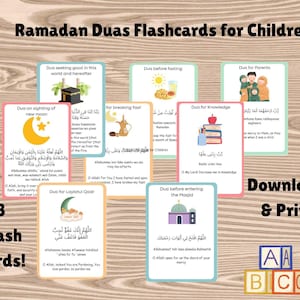 Ramadan Dua Flashcards, Digital flashcards, Children&#39;s Dua Cards, Ramadan Digital Cards