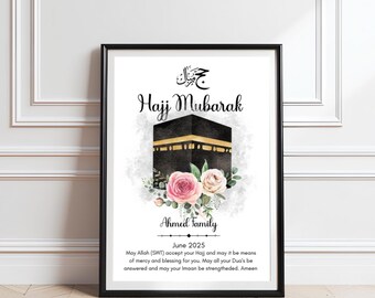 Hajj Print, Hajj Mubarak Gifts, Muslim Print,Hajj Print Digital, Instant Download,Islamic Gift, Islamic Home Decor, Personalised Umrah Print