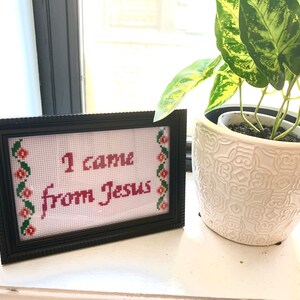 Vengo de Jesús Completado & Puntada de cruz enmarcada