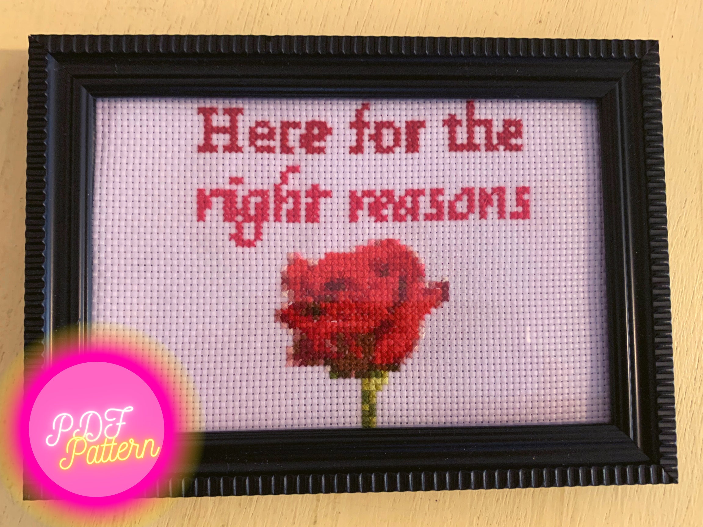 正しい理由のためにここにクロスステッチパターン - Etsy 日本