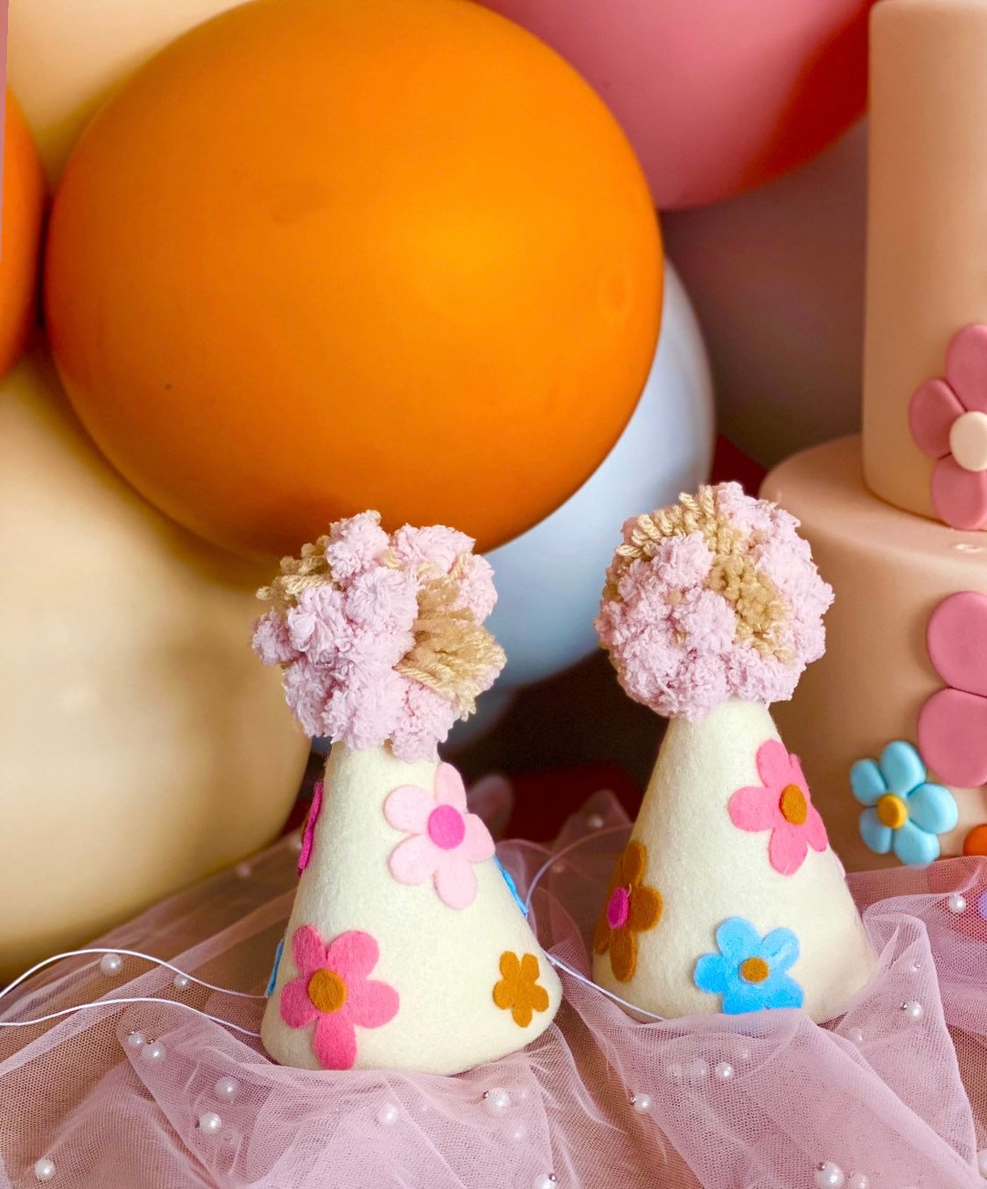 Baby Birthday Party Hats, Baby Birthday Hats, Daisy Birthday Hats