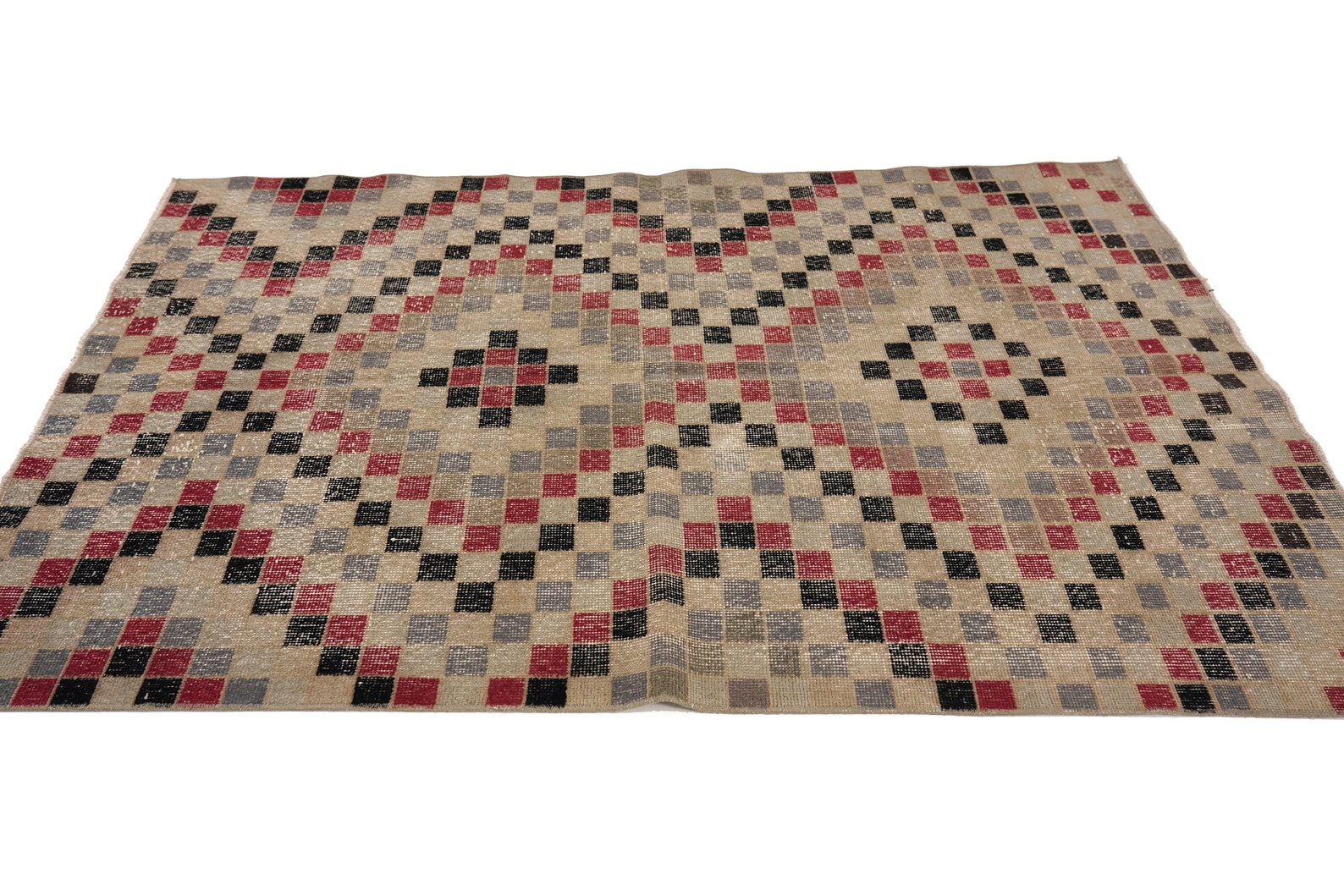 4x6 Art Deco Teppich 100x10 cm Türkischer Teppich Oushak | Etsy