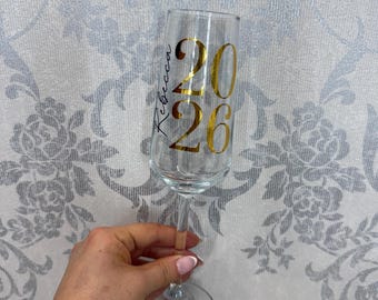 Personalized Graduation Champagne Flute, Class of 2026