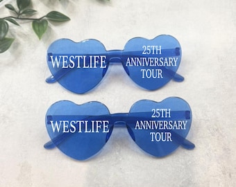 Westlife 25th Anniversary Tour Heart Sunglasses, Concert Outfit