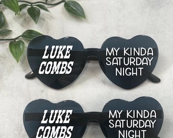 Luke Combs Concert Heart Sunglasses, Tour Outfit