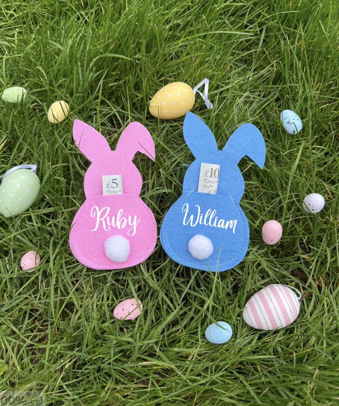 Personalised Easter Money Holder, Custom Bunny Design, Easter Gifts for Kids