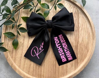Personalized Marathon Hair Bow, Running Gift, Marathon Gifts,