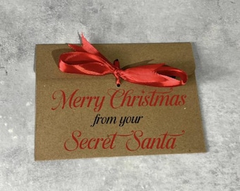 Secret Santa Evnvelope, Christmas Card, Personalised money wallet