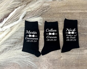Personalized Wedding Party Socks, Custom Groom, Groomsmen Gift