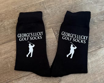 Personalised Golf Socks, Golf Gifts, Lucky Golf Socks, Golf Gift, Personalised Novelty Socks, Christmas Stocking Filler, Secret Santa,
