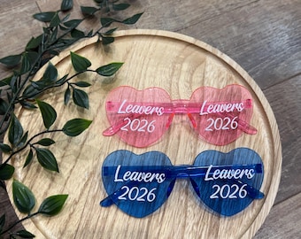 Personalized Leavers 2026 Heart Sunglasses, Class of 2026 Party