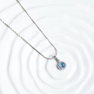 Silver Aquamarine necklace, Aquamarine Pendant, Gemstone necklace, 925 Silver necklace, Layered necklace, Birthstone necklace, Gift for her