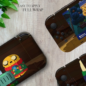 Adventure Time Finn und Jake Kunst kreativer Aufkleber für Nintendo Switch Gaming Konsole 3 M Vinyl Aufkleber Joycon Dock Skin BMO kreativer Druck