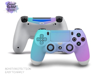 Farbverlauf Vinyl Skin für Pro/PS4/Xbox Controller - Individuell angefertigter Namensaufkleber