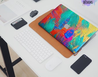 Colorful oil paint , decal for Macbook brush strips hp skin smear paint mac skin oil paint asus skin Colorful paint smear mac air skin