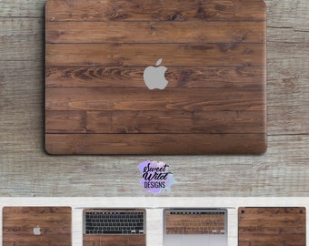 Wooden Plank MacBook Skin, Vintage Wood Print Decal