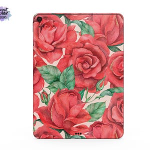 Red Roses pattern with grunge effect iPad skin premium 3M skin for all iPad