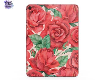Red Roses Floral iPad Skin, Premium 3M Decal