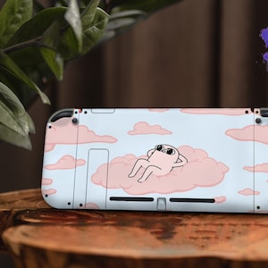 Pink Character Nintendo Switch Skin, Cloud Gaming Decal