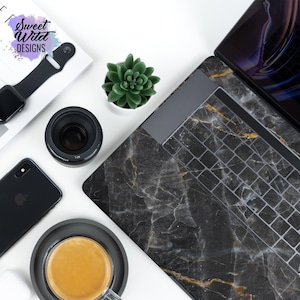 Black marble with white cracks , sticker for Macbook marble Macbook 12 marble texture black marble hp skin black stone mac skin