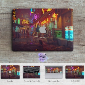 Futuristic Art City Macbook 3M vinyl skin All Models Sci Fi Print Macbook Air 13 11 Sticker Pro Retina 15 16 Cyberpunk Style Design skin