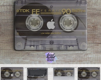 Cassette Tape Art Macbook Skin, Retro Audio Design