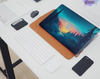 Mountain Sunset Macbook Skin, Forest Design, 3M Material