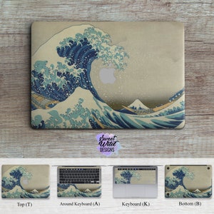 Wielka fala w Kanagawie skórka Macbooka Japońskie malowanie naklejka Mac Retina 13 Pro 13 Pro 15 Macbook air 13 M1 skórka Mac Pro 16 Macbook Air 11