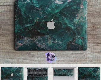Green Agate MacBook Skin, Gemstone Mineral Decal