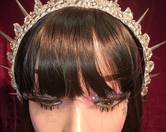 Antoinette Costume Tiara: Medieval Queen's Crown with Rhinestones
