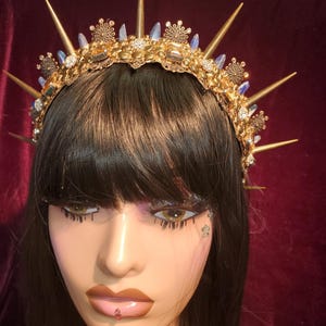 Eleanore, Costume Tiara, Medieval Crown Tiara, Queens Crown, Fantasy Crown, Elf Crown, Queen Costume, Party Crown, Halloween Costume, Rocker