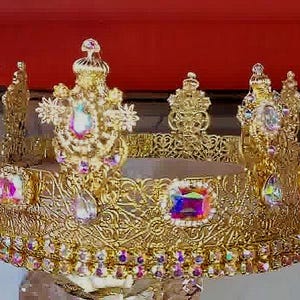 Versailles Crown, King Crown, Male Crown, Men&#39;s Crown, Crowns, Gold, Medieval, Royal, Renaissance crowns, Head Accessories, Faires Costume