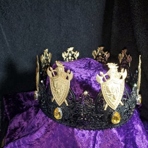 Lombard Crown, King&#39;s Crown, Male Crown, Men&#39;s Crown, Crowns , Black, Medieval, Head Accessories, Custom Crown, Royal Crown, Baroque Crown