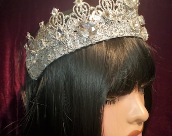Rhinestone Medieval Crown Tiara: Fantasy Queen Costume