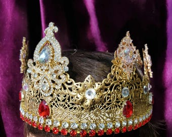 Corona vienesa de oro: tocado medieval con diamantes de imitación