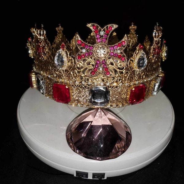 Knights of Malta Crown, Medieval Crown, Custom Crown, Party Crown, Mens Crown, CosPlay, King Costume, Rapper Crown, King Crown, Queens Crown