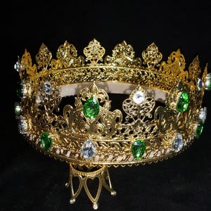 Classic Kings Crown, King Crown, Male Crown, Men&#39;s Crown, Crowns, Gold, Medieval, Royal, Renaissance crowns, Renaissance Faires Costume